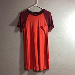 Orange and red summer casual dress